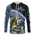 Walleye fishing Custom UV protection fishing long sleeve, Walleye Fishing | Blue NQS9352