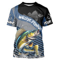 Walleye fishing Custom UV protection fishing long sleeve, Walleye Fishing | Blue NQS9352