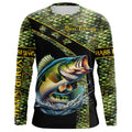 Largemouth Bass fishing scales UV protection Custom long sleeve fishing, Bass fishing NQS4888