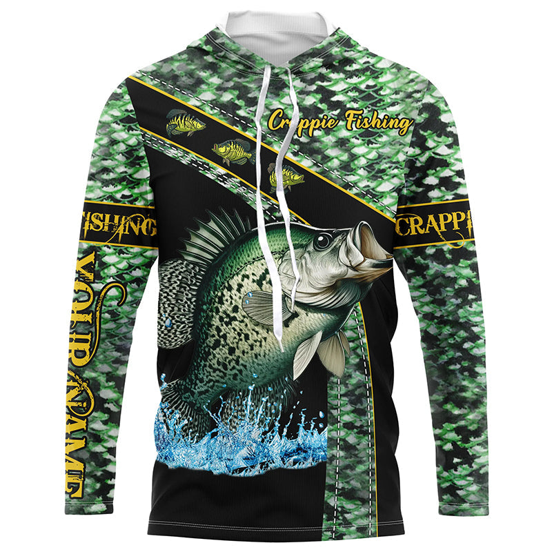 Crappie fishing scales UV protection Custom long sleeve fishing, Crappie fishing NQS4889