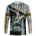 Striped Bass fishing scales UV protection Custom long sleeve fishing, Striper fishing NQS4891