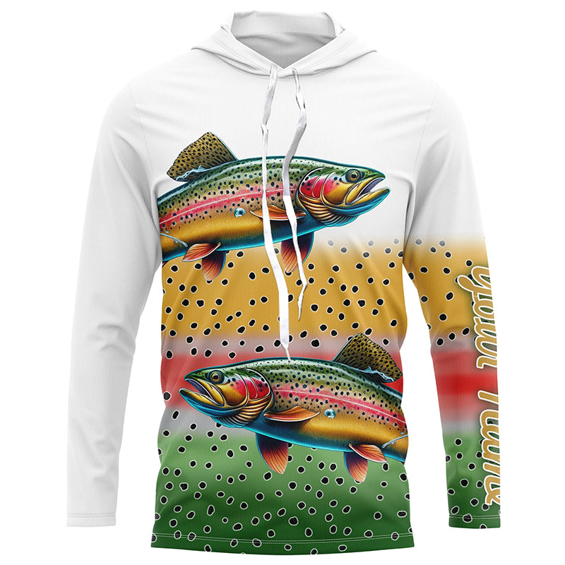 Rainbow Trout Fishing Custom UV Protection long sleeve Fishing, Personalized Fishing Gift NQS276