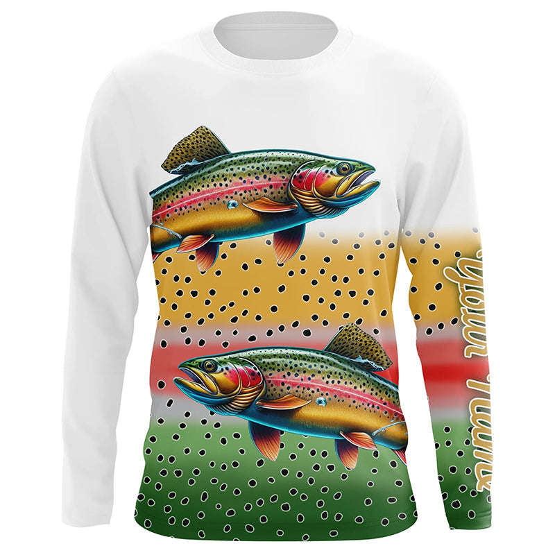 Rainbow Trout Fishing Custom UV Protection long sleeve Fishing, Personalized Fishing Gift NQS276