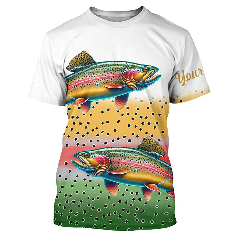 Rainbow Trout Fishing Custom UV Protection long sleeve Fishing, Personalized Fishing Gift NQS276