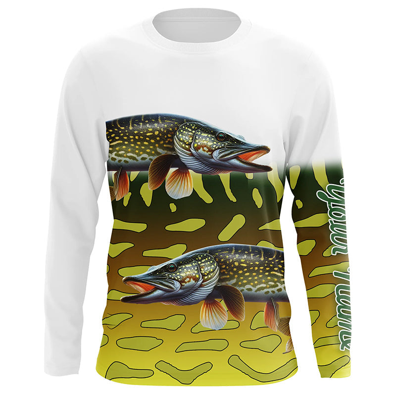 Northern Pike Fishing Custom UV Protection long sleeve Fishing, Personalized Fishing Gift NQS278