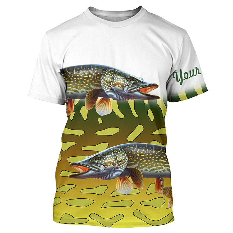 Northern Pike Fishing Custom UV Protection long sleeve Fishing, Personalized Fishing Gift NQS278
