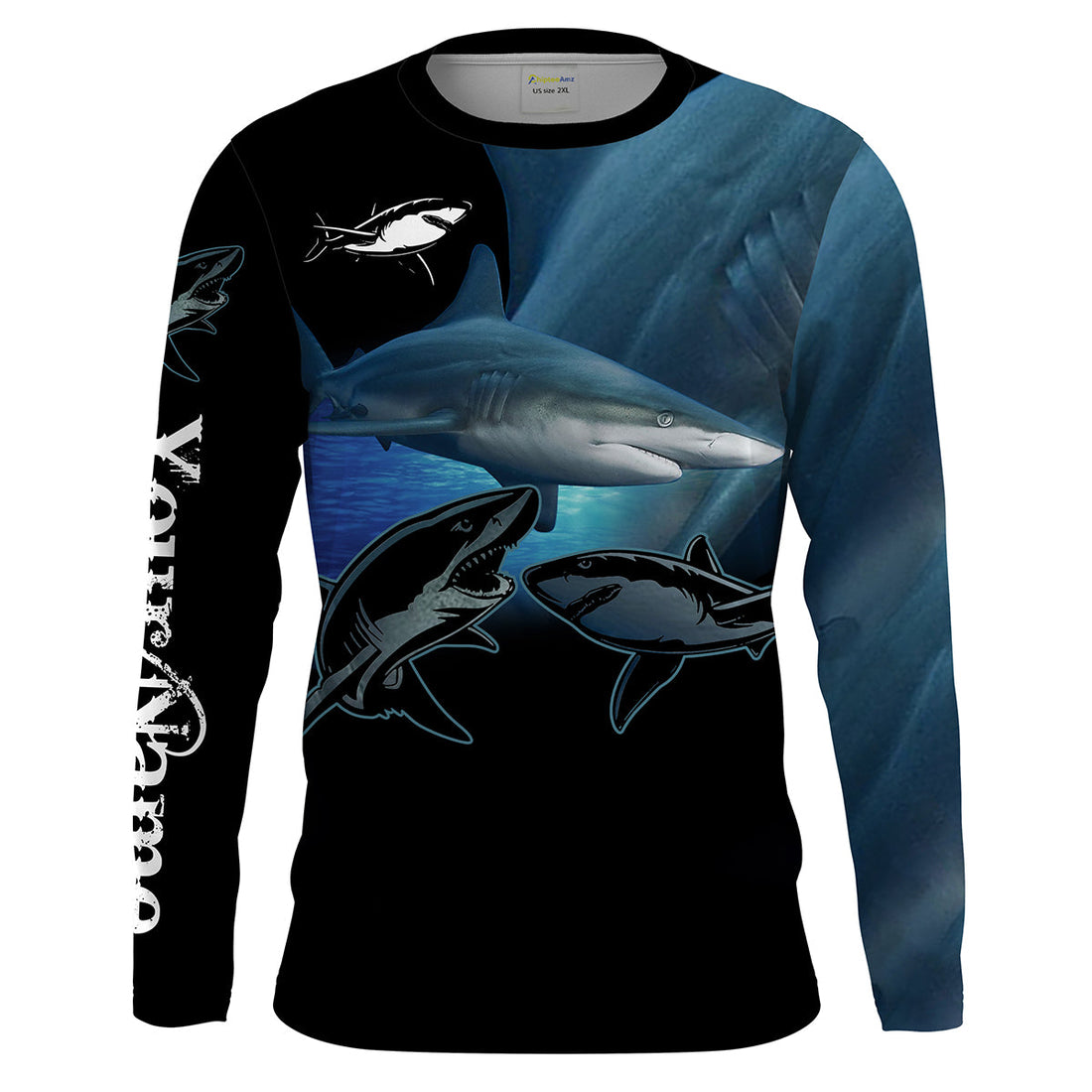 Blacktip shark Fishing Customize Name long sleeves fishing, Personalized Fishing Gift NQS2092