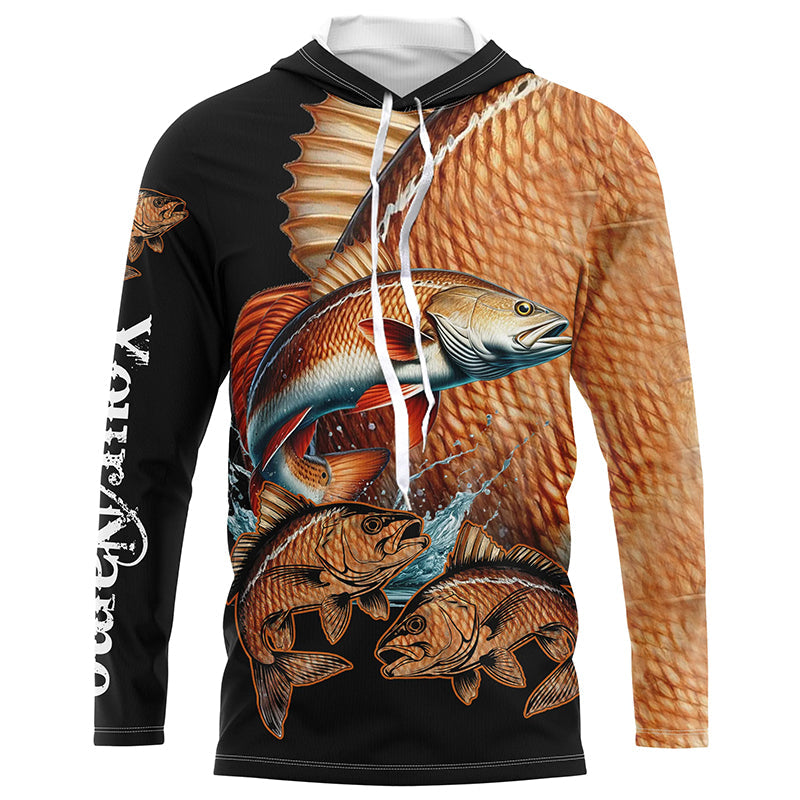 Redfish puppy drum Fishing Customize Name UV protection long sleeves fishing NQS2355