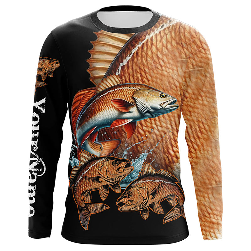 Redfish puppy drum Fishing Customize Name UV protection long sleeves fishing NQS2355