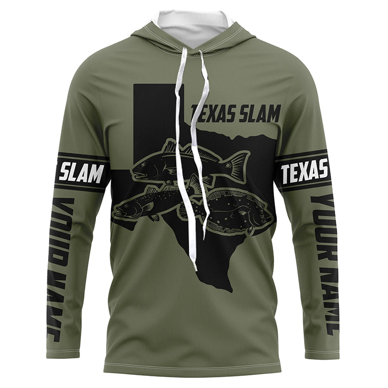 Texas slam fishing Redfish, trout,flounder Custom UV sun protection Long sleeve Fishing NQS6570