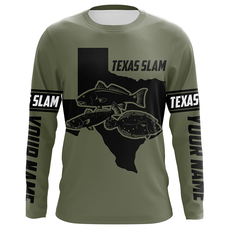 Texas slam fishing Redfish, trout,flounder Custom UV sun protection Long sleeve Fishing NQS6570