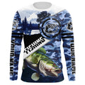 Largemouth Bass fishing blue camouflage fishing clothing Custom performance fishing NQS2616