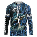 Catfish fishing blue camouflage fishing clothing Custom UV protection performance fishing NQS2614