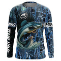 Catfish fishing blue camouflage fishing clothing Custom UV protection performance fishing NQS2614