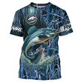 Catfish fishing blue camouflage fishing clothing Custom UV protection performance fishing NQS2614