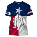 Texas slam redfish, speckled trout, flounder fishing Texas flag patriotic Custom name UV protection performance fishing NQS2618