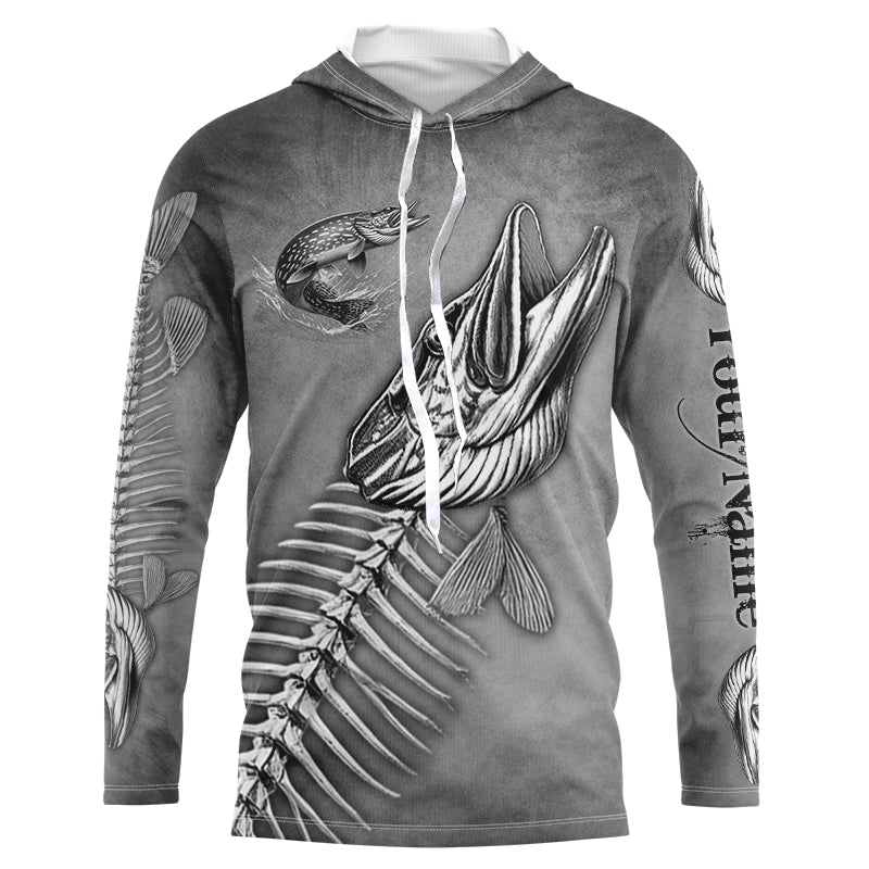 Northern Pike Fishing fish skull UV protection Customize name long sleeves fishing NQS1427