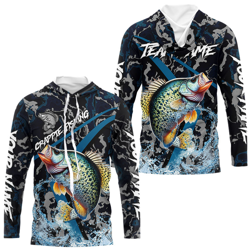 Custom Crappie Fishing Camo Long Sleeve Fishing, Personalized Crappie Fishing Team NQS9678