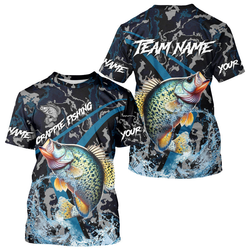 Custom Crappie Fishing Camo Long Sleeve Fishing, Personalized Crappie Fishing Team NQS9678