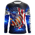 Carp Fishing blue galaxy 3D American Flag patriotic Customize name All over print fishing NQS449