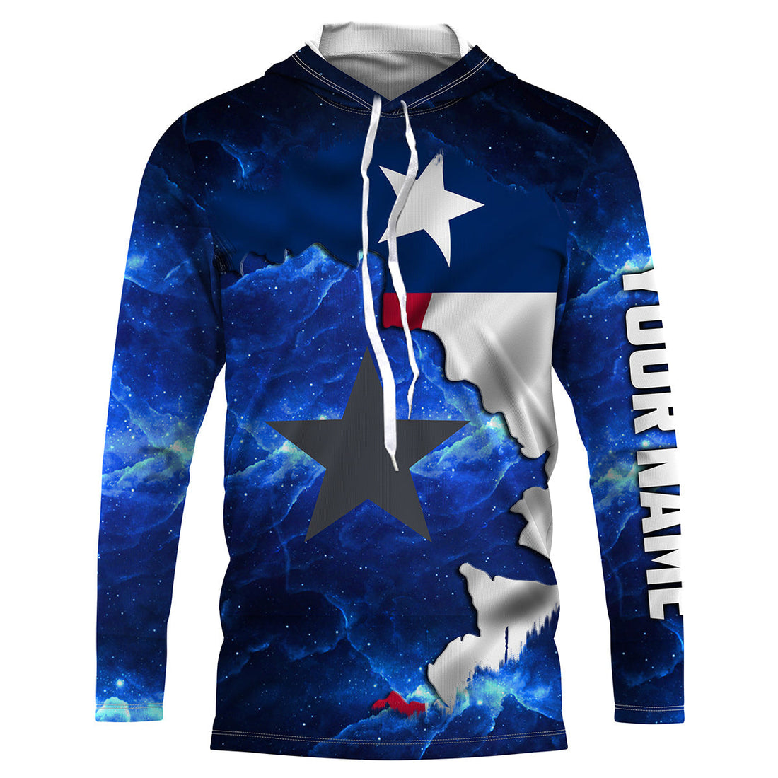 Texas Flag blue galaxy Universe patriotic Custom sun protection fishing - Texas fishing NQS3589