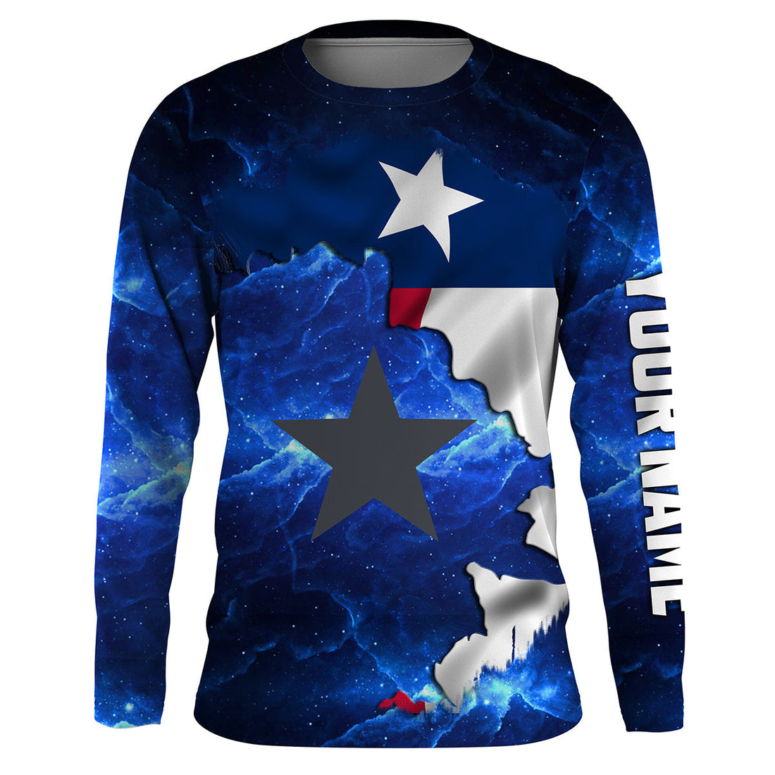 Texas Flag blue galaxy Universe patriotic Custom sun protection fishing - Texas fishing NQS3589