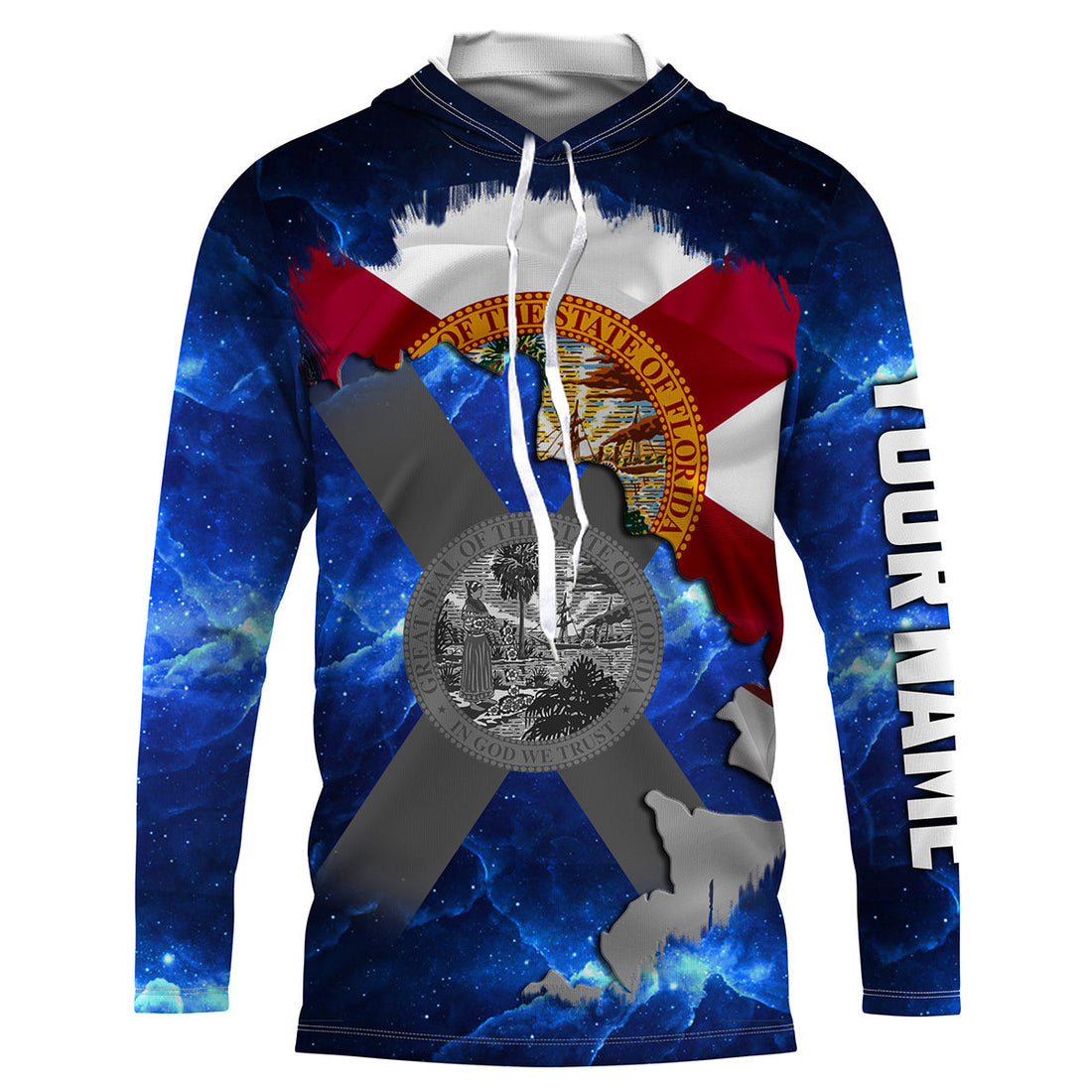 Florida Flag blue galaxy Universe patriotic Custom sun protection fishing Florida NQS3590