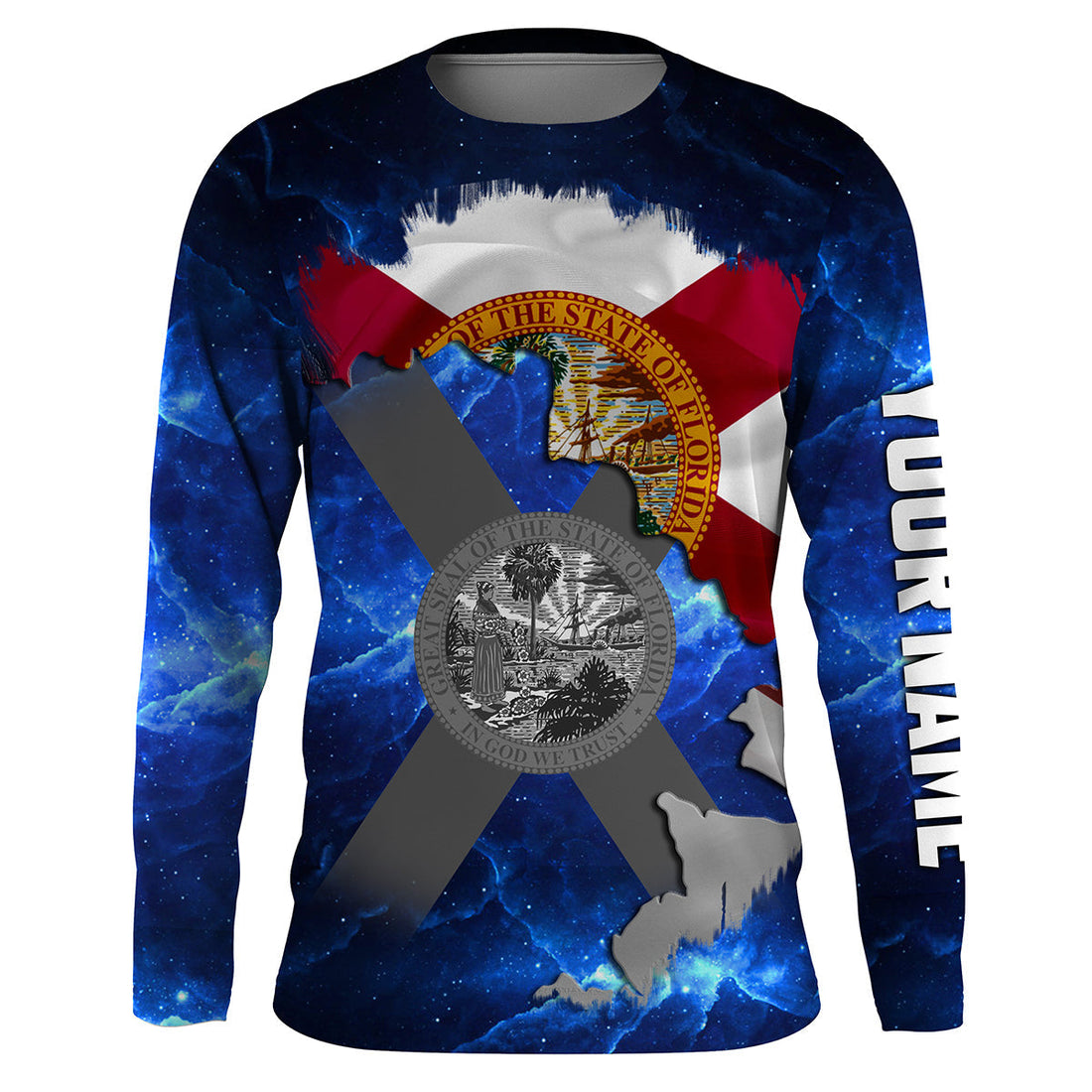 Florida Flag blue galaxy Universe patriotic Custom sun protection fishing Florida NQS3590