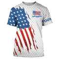 American Flag Fishing patriotic Custom name UV protection long sleeve fishing, women NQS8038