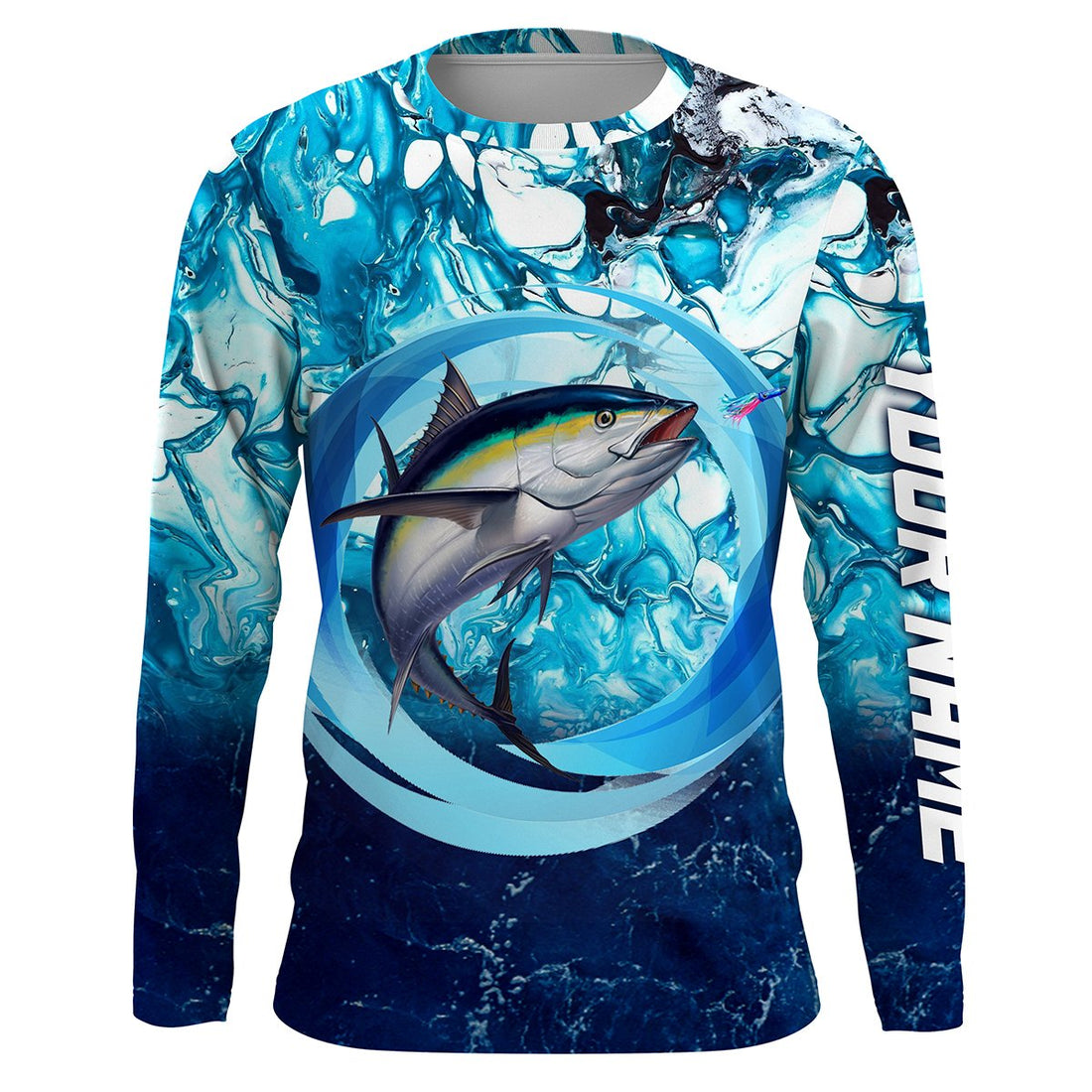 Tuna fishing blue water sea camo saltwater fishing Custom name UV protection performance fishing NQS2622