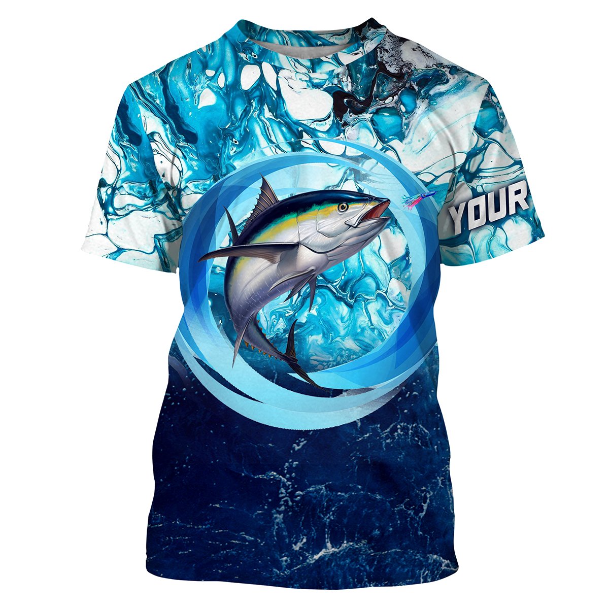Tuna fishing blue water sea camo saltwater fishing Custom name UV protection performance fishing NQS2622