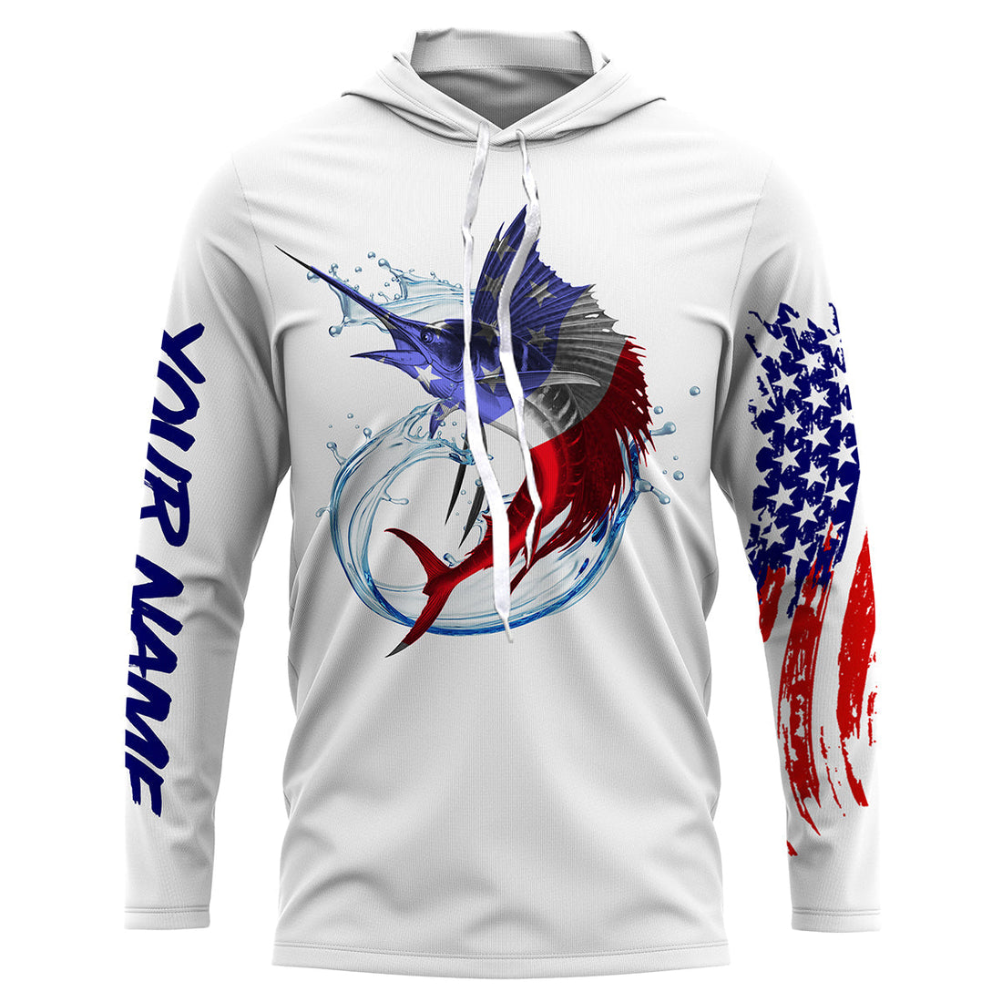 Sailfish fishing American flag patriotic Custom UV protection fishing, Gifts for Fisherman NQS2942