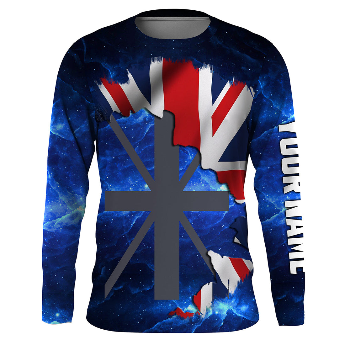 The United Kingdom Flag Universe patriotic Custom UPF fishing - Custom fishing UK NQS3205