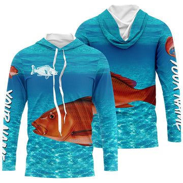 Red Snapper fishing blue water camo Custom sun protection long sleeve fishing, women NQS5729