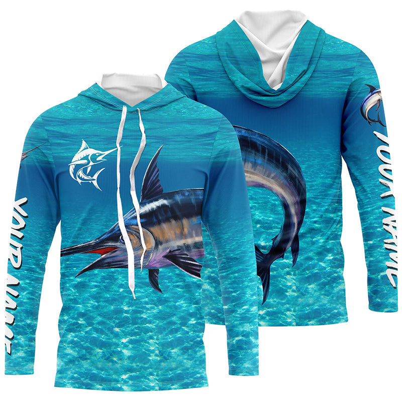 Swordfish fishing blue water camo Custom sun protection long sleeve fishing, women NQS5731