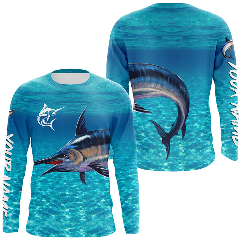Swordfish fishing blue water camo Custom sun protection long sleeve fishing, women NQS5731