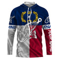 Trout fishing NC North Carolina flag custom name UV sun protection UPF 30+ performance fishing NQS3609