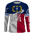 Trout fishing NC North Carolina flag custom name UV sun protection UPF 30+ performance fishing NQS3609