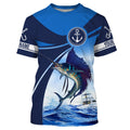 Sailfish fishing blue sea underwater ocean saltwater Custom Name performance long sleeve fishing NQS3743