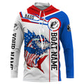 Angry Largemouth Bass American flag patriot fishing Custom name and boat name tournament fishing NQS4551