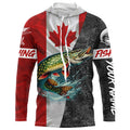 Canadian Flag Northern pike Fishing Custom long sleeve performance Fishing, pike Fishing NQS4927