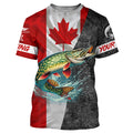 Canadian Flag Northern pike Fishing Custom long sleeve performance Fishing, pike Fishing NQS4927