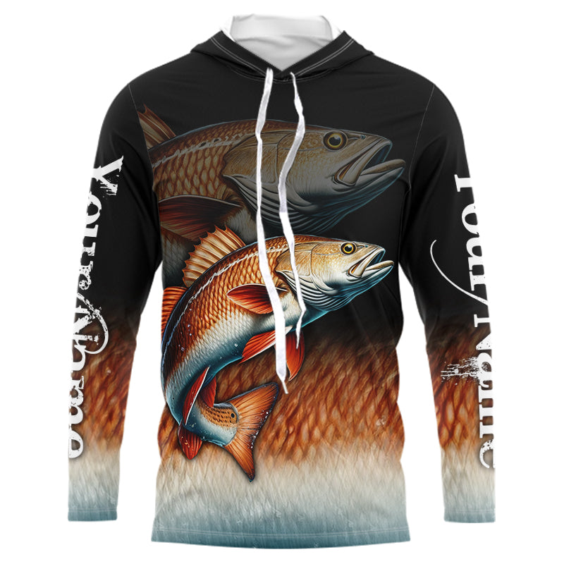 Redfish fishing scales Custom name sun protection personalized fishing gifts, Redfish fishing NQS9685