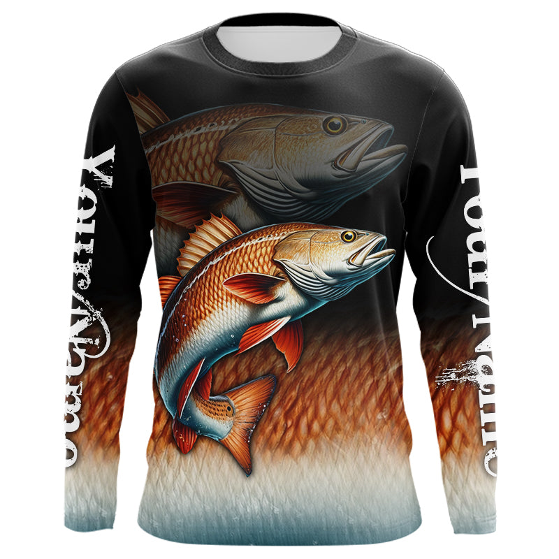 Redfish fishing scales Custom name sun protection personalized fishing gifts, Redfish fishing NQS9685