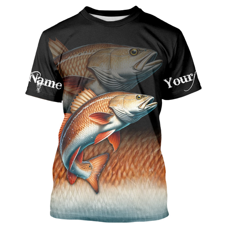 Redfish fishing scales Custom name sun protection personalized fishing gifts, Redfish fishing NQS9685