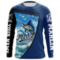 Marlin Fishing Blue UV Protection Long sleeve Fishing Custom Marlin Fishing apparel NQS289