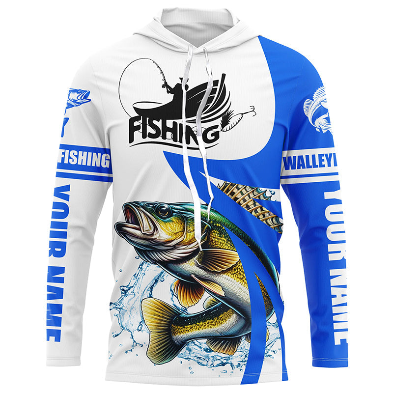 Walleye fishing Custom sun protection long sleeve fishing, Walleye fishing | Blue NQS5461
