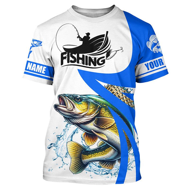 Walleye fishing Custom sun protection long sleeve fishing, Walleye fishing | Blue NQS5461