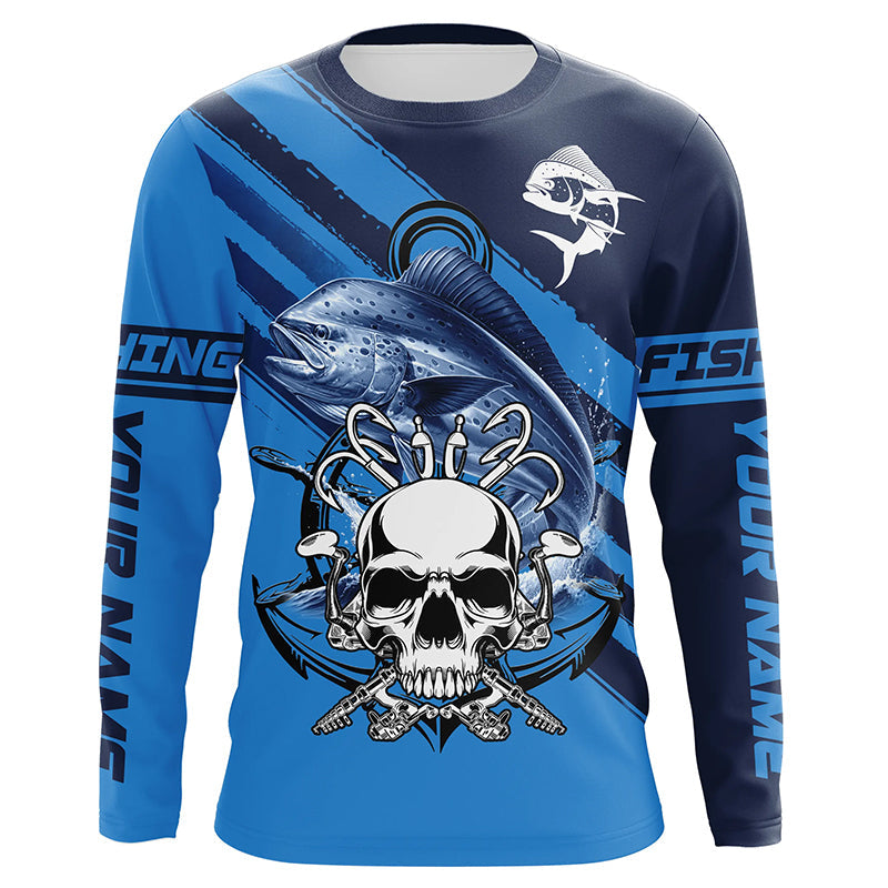 Personalized Mahi mahi Fish reaper Saltwater blue sea UV Long Sleeve Performance Fishing NQS7626