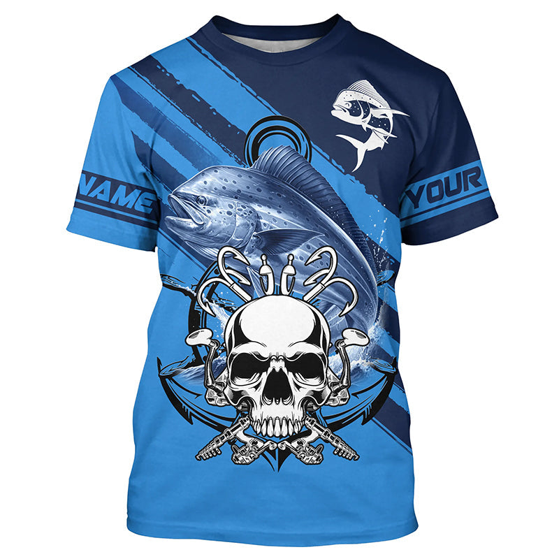 Personalized Mahi mahi Fish reaper Saltwater blue sea UV Long Sleeve Performance Fishing NQS7626